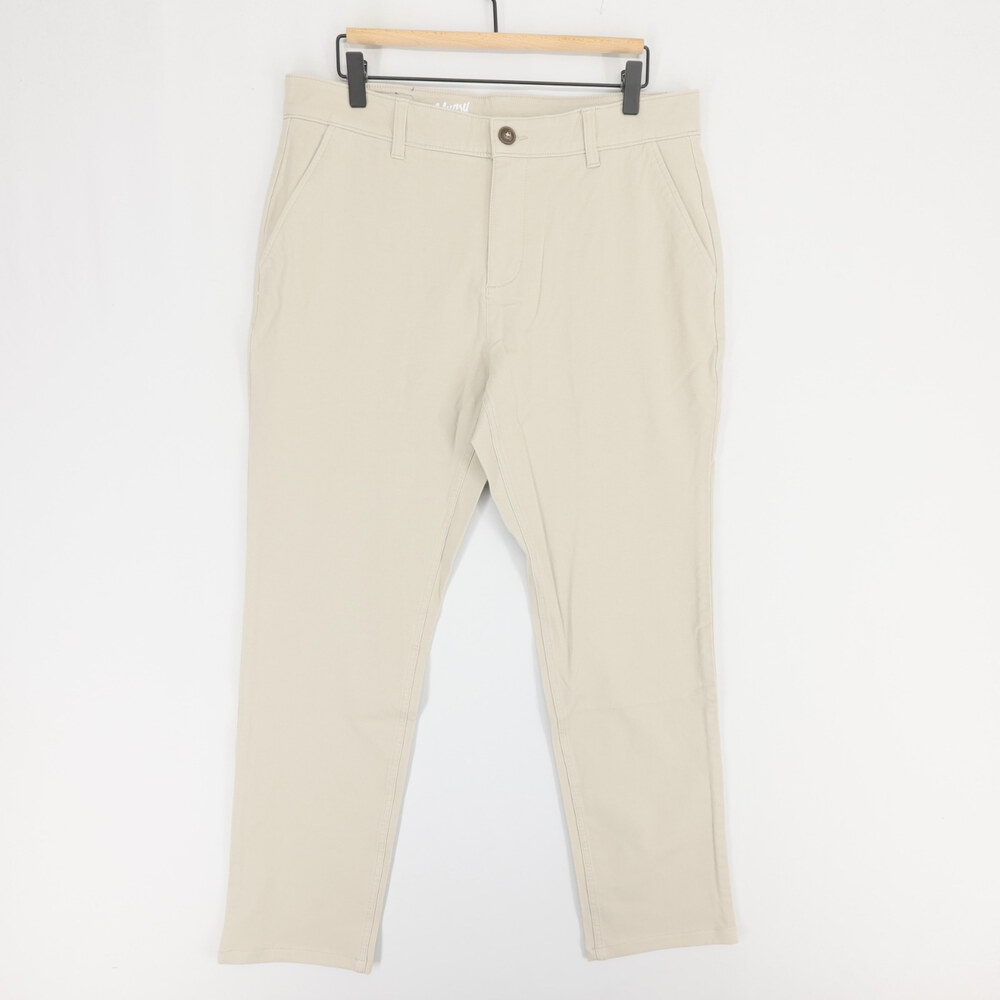 Mugsy Teddys Pants Mens 34x30 Beige Chino Stretch Casual Khaki Flat Front
